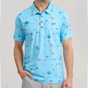 WILLIAM MURRAY XXXL Aqua Caliente print tequila/margaritas/watermelons golf polo